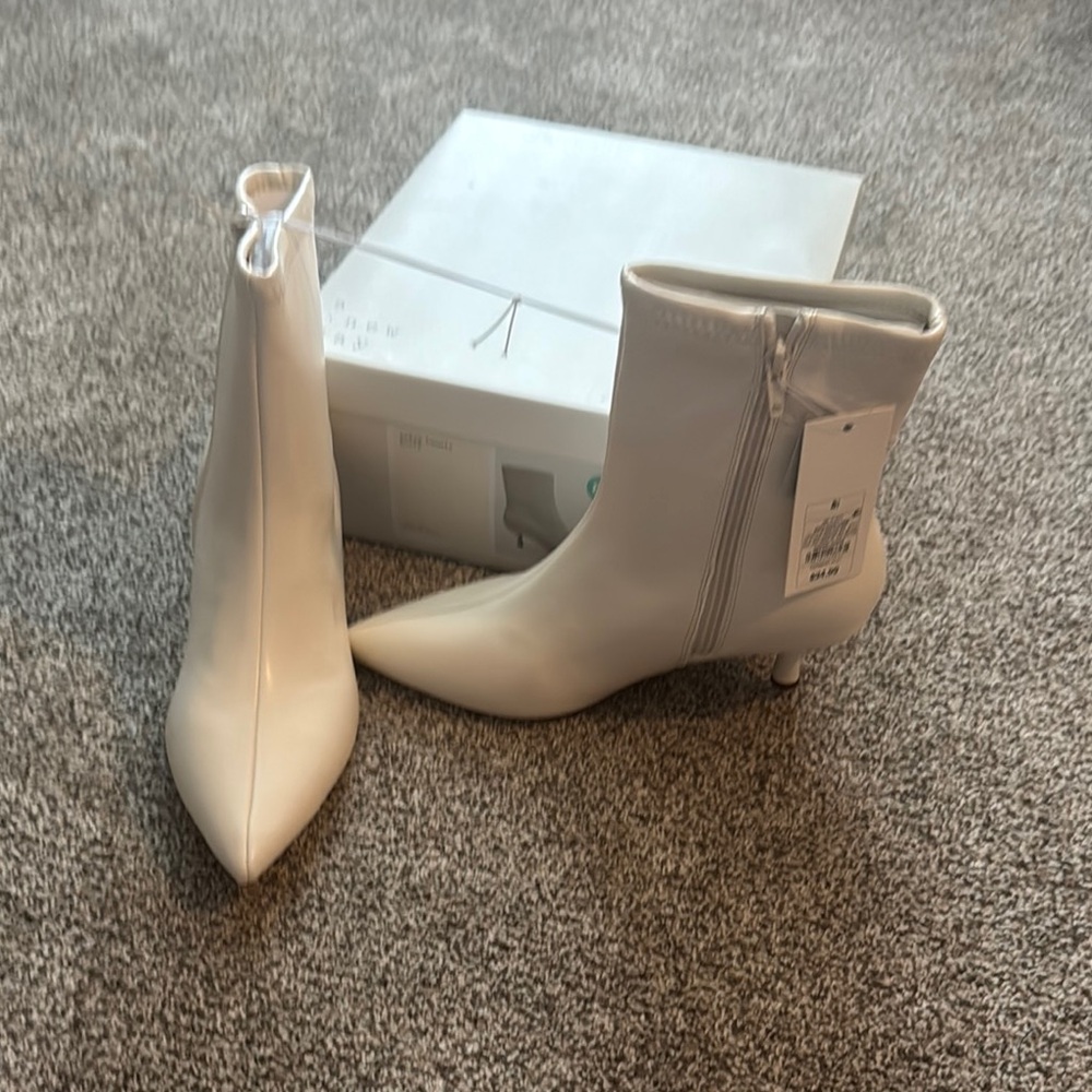 Elegant White Ankle Boots, A New Day size 8.5